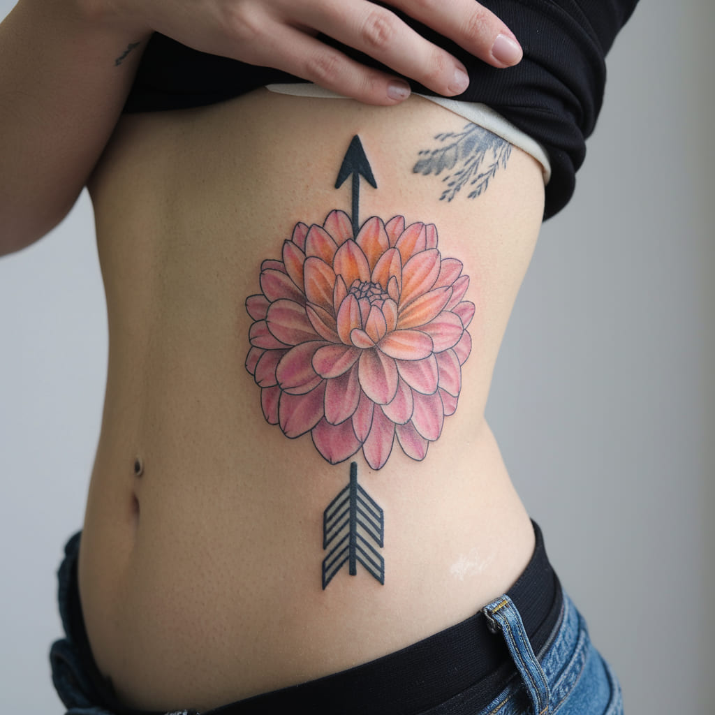 Dahlia and Arrow on the Ribcage