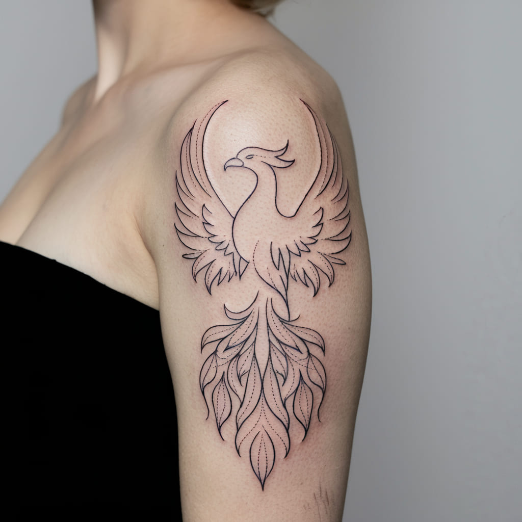 Outline Phoenix with No Shading