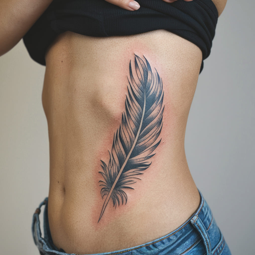 Phoenix Feather on the Ribs