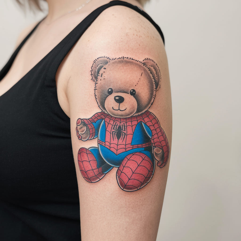 Teddy Bear with Spider Man Suit