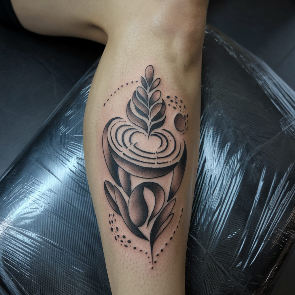 Abstract Coffee Art Tattoo