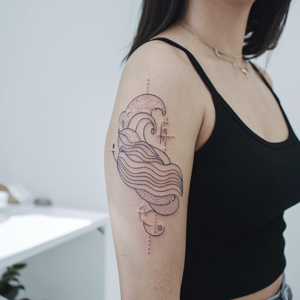 Abstract Mermaid Waves