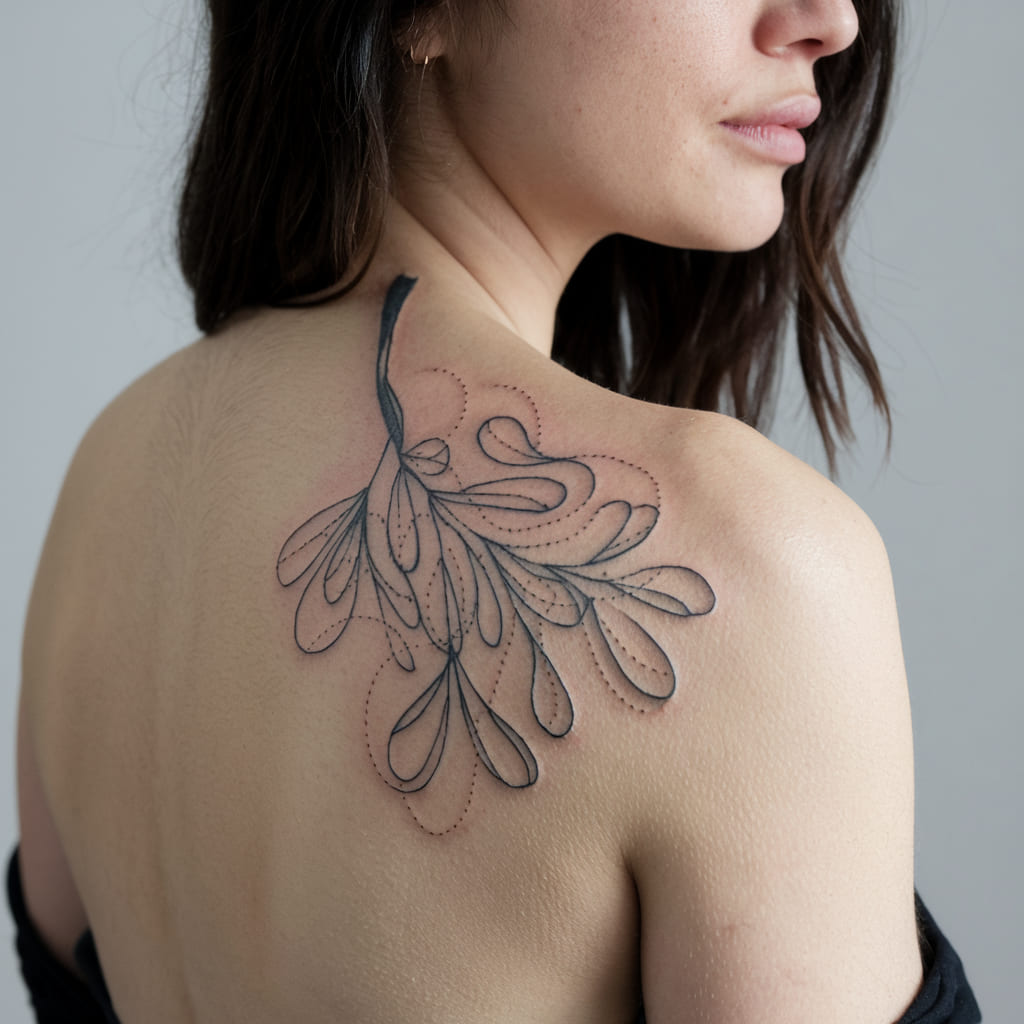 Abstract Mistletoe Tattoo