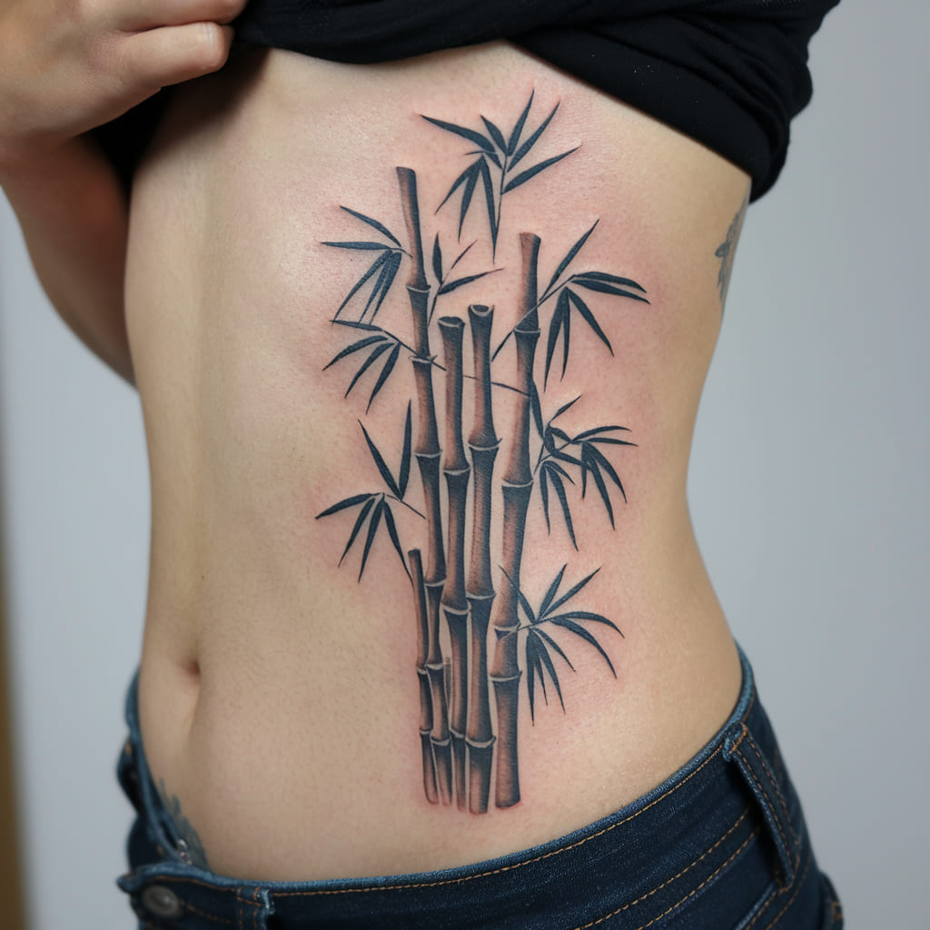 Bamboo Stems Waist Tattoo