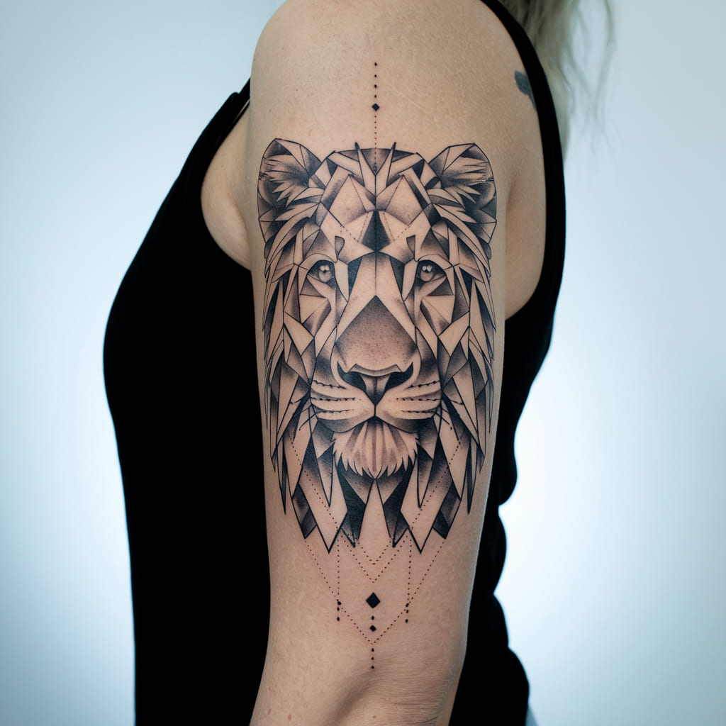 Bold Geometric Lioness