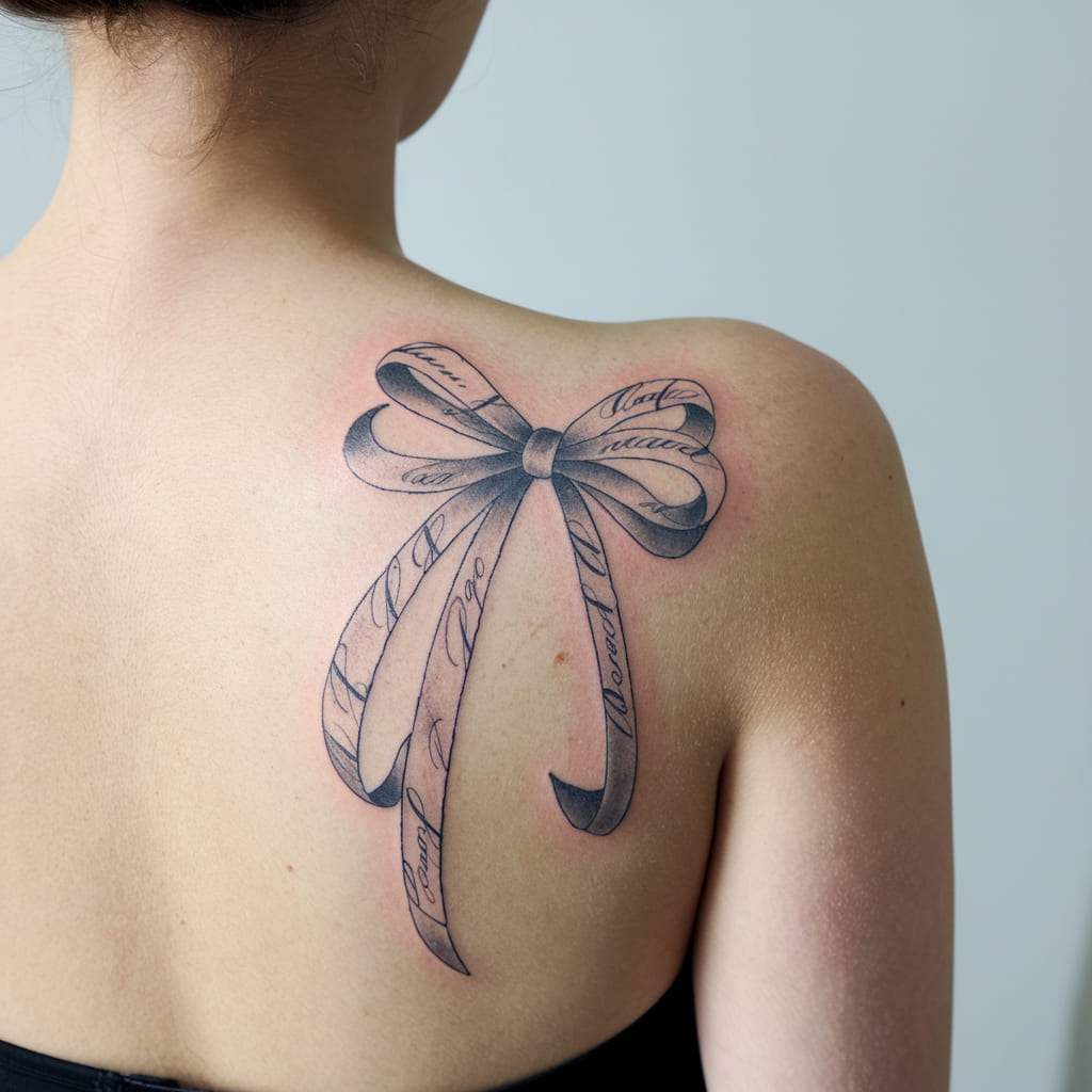 Bow with Calligraphy Ribbons