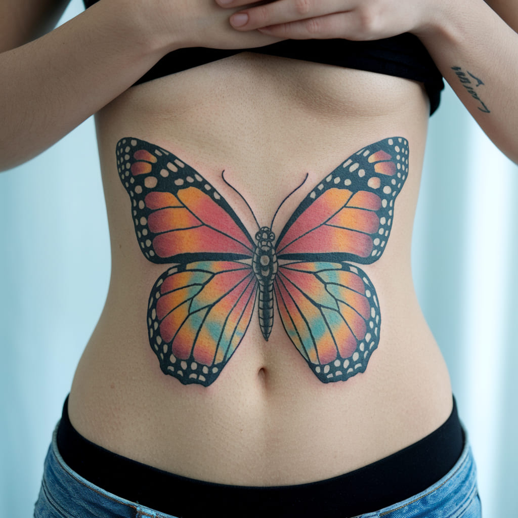 Butterfly Waist Tattoo