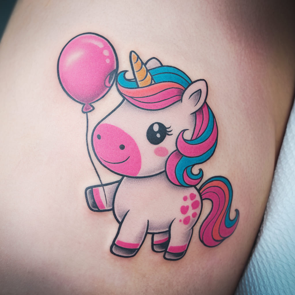 Chibi Unicorn with Balloon