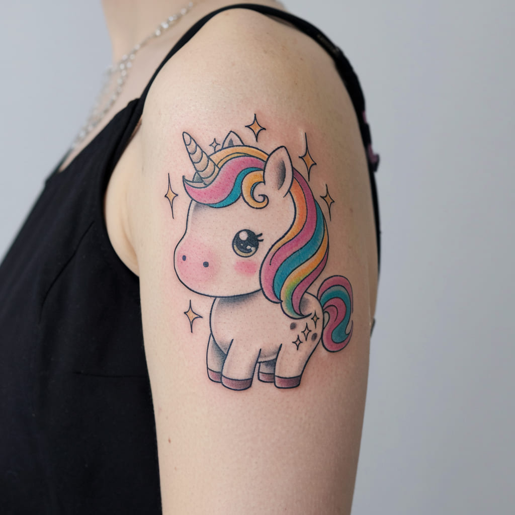 Chibi Unicorn with Sparkles