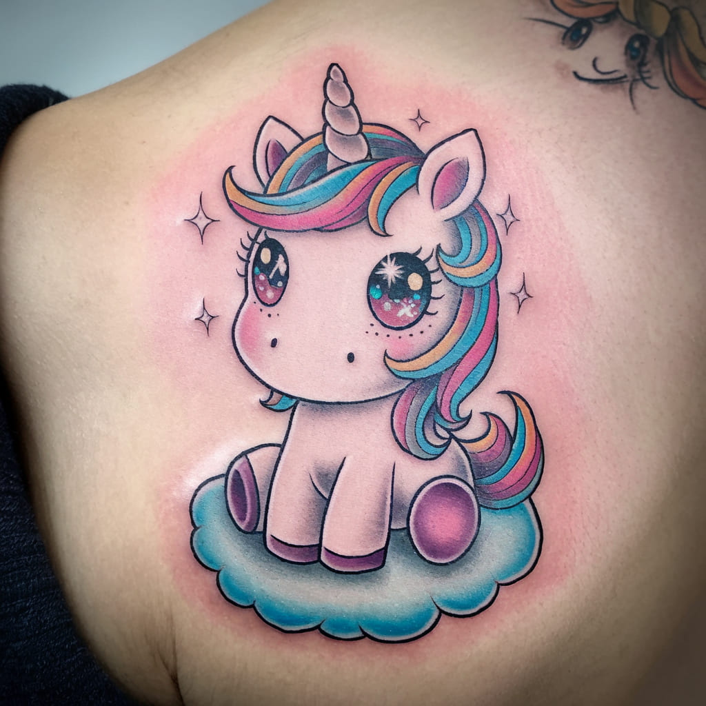 Chibi Unicorn with Sparkling Eyes