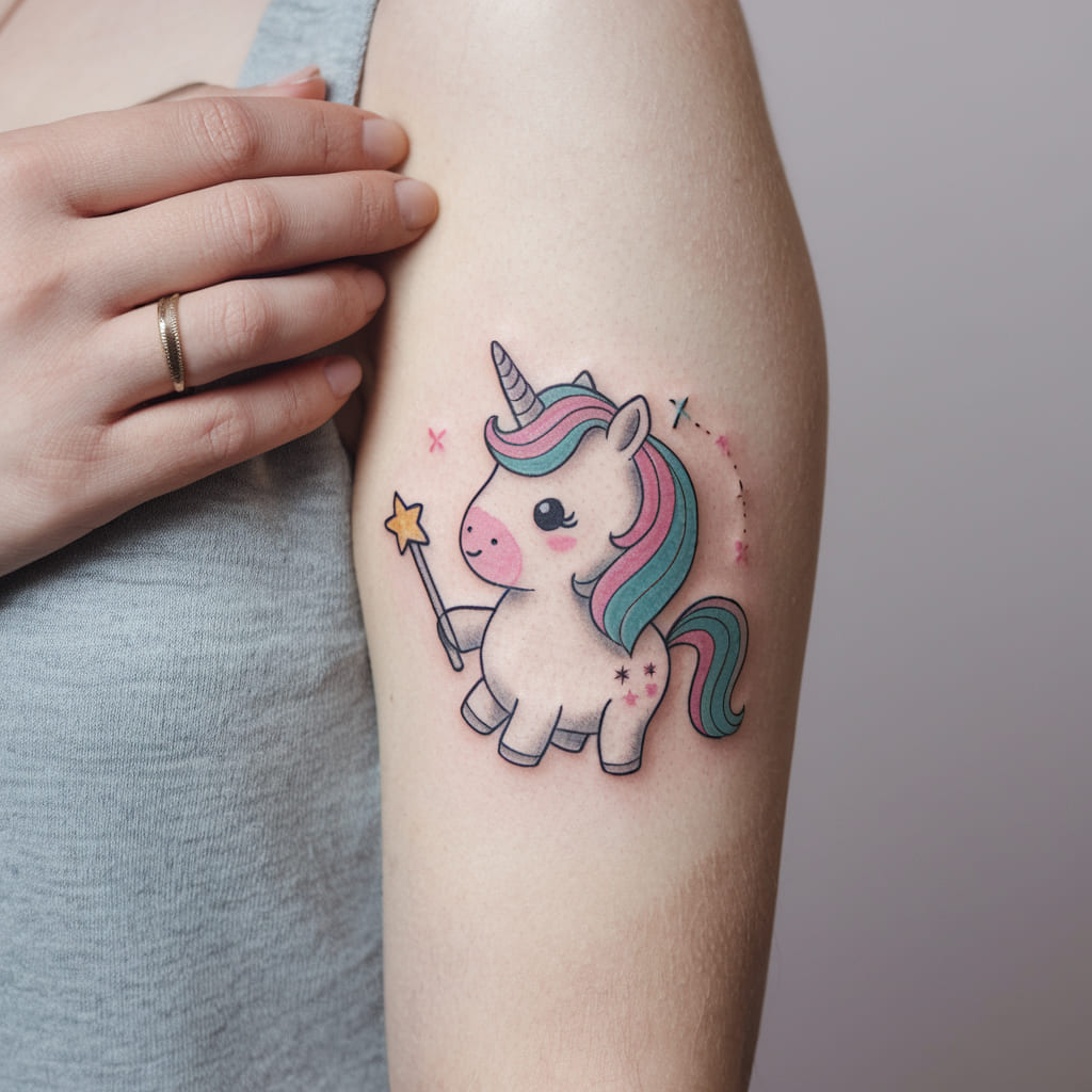 Chibi Unicorn with Star Wand