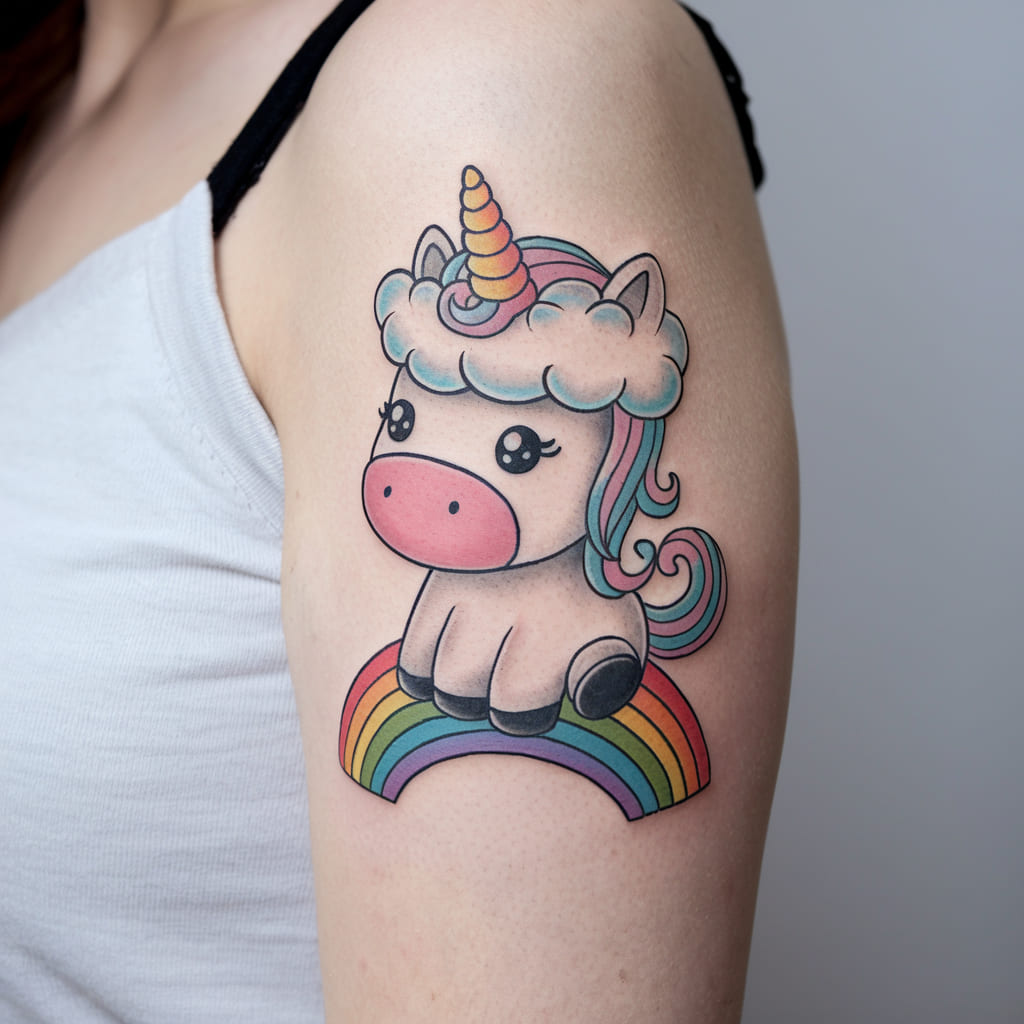 Chibi Unicorn with a Cloud Hat