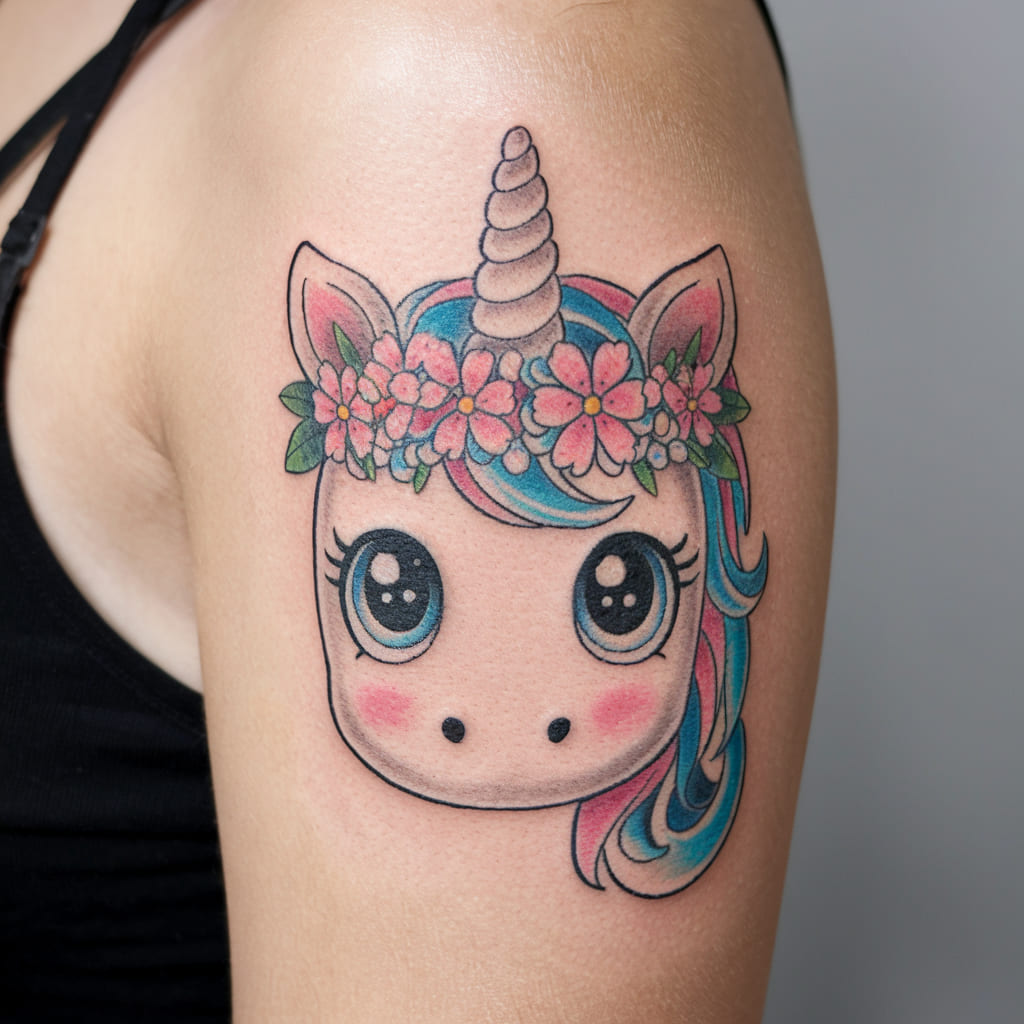 Chibi Unicorn with a Flower Crown