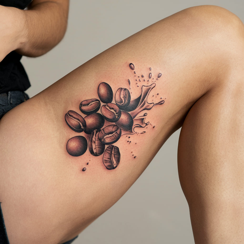 Coffee Beans with a Splash of Ink