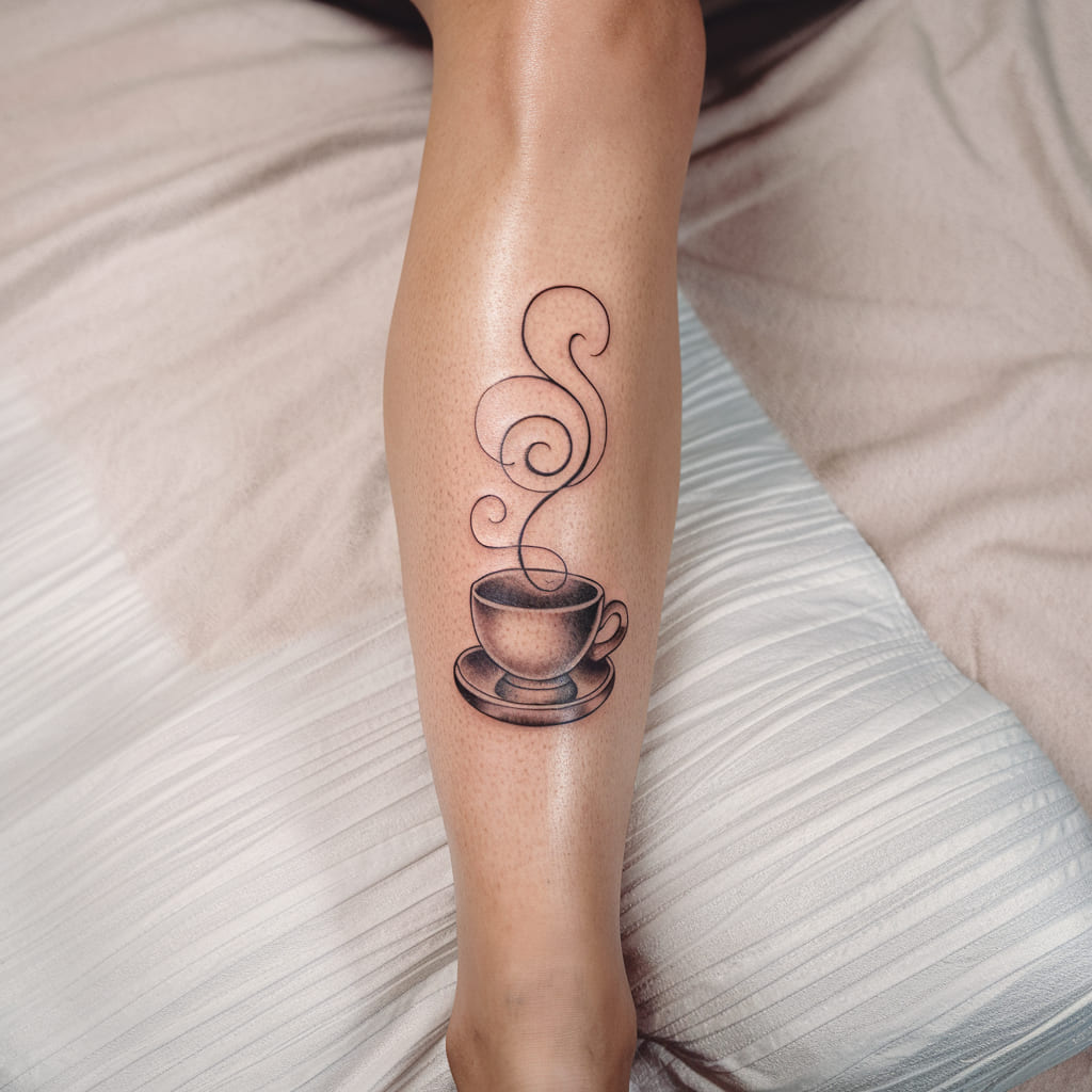 Coffee Cup with Whimsical Swirls