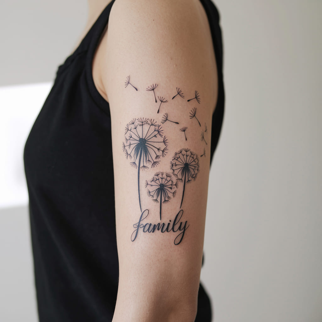 Dandelion Family Tattoo