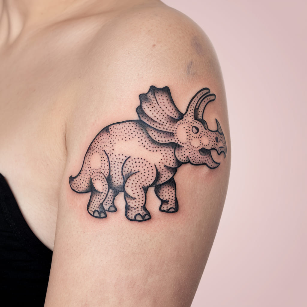 Dotwork Triceratops