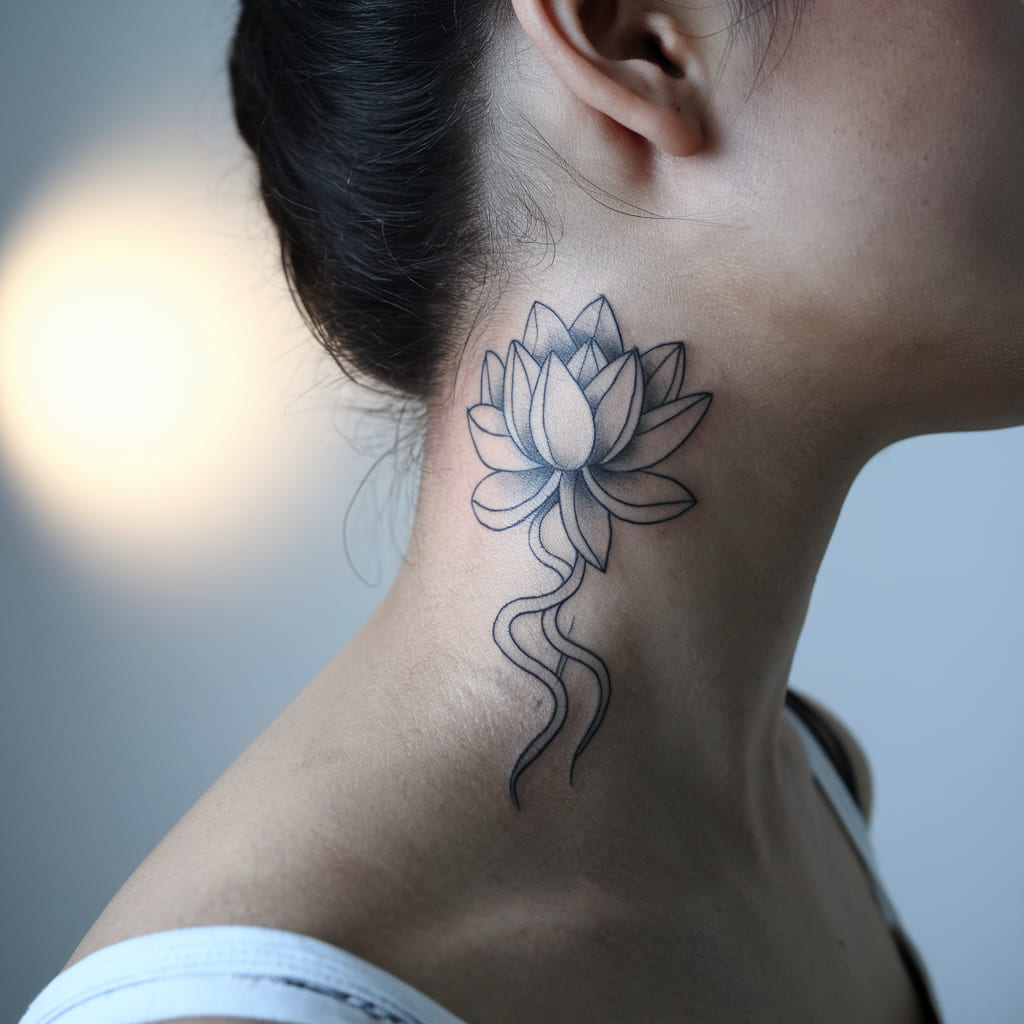 Elegant Lotus Ink