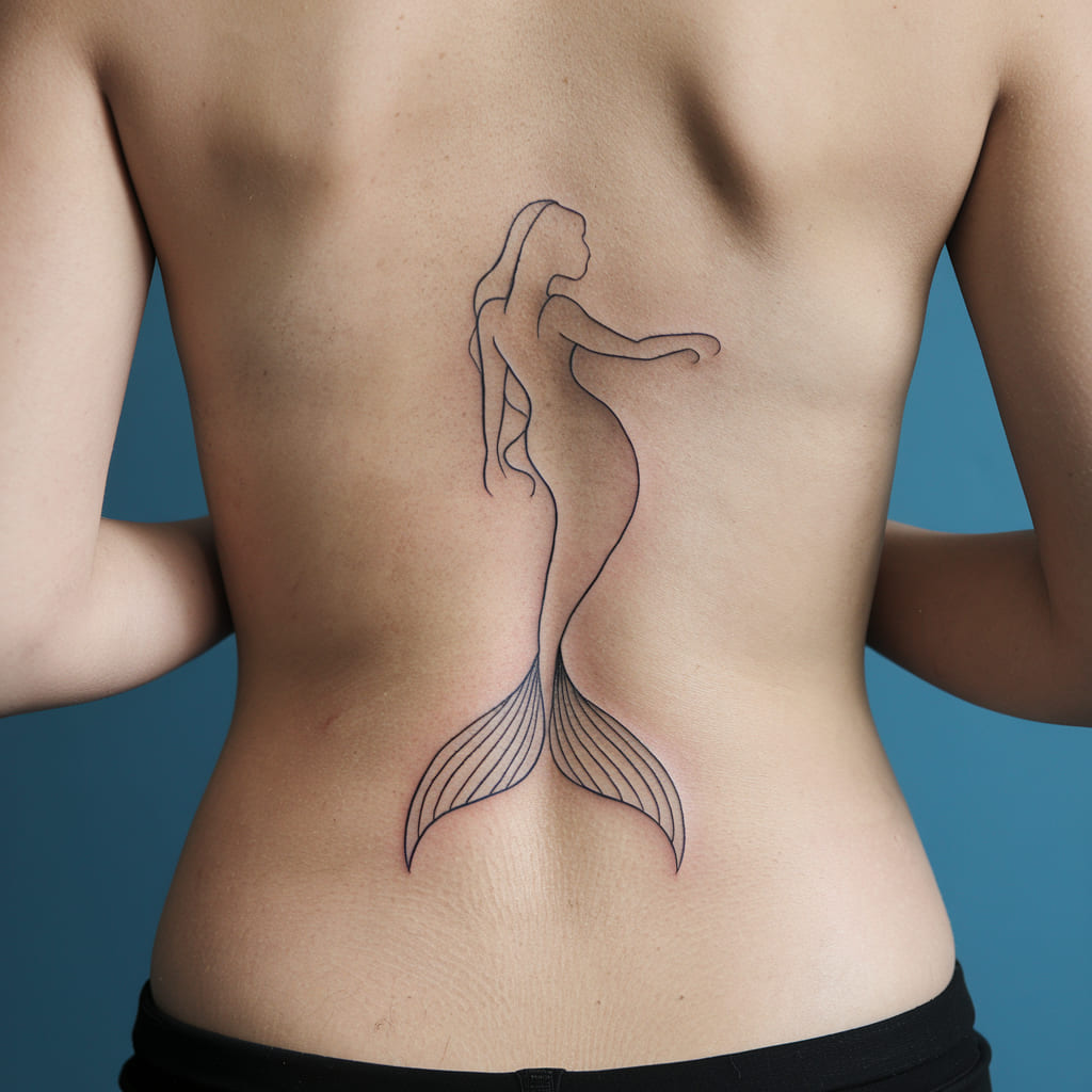 Minimalist Mermaid with Fin