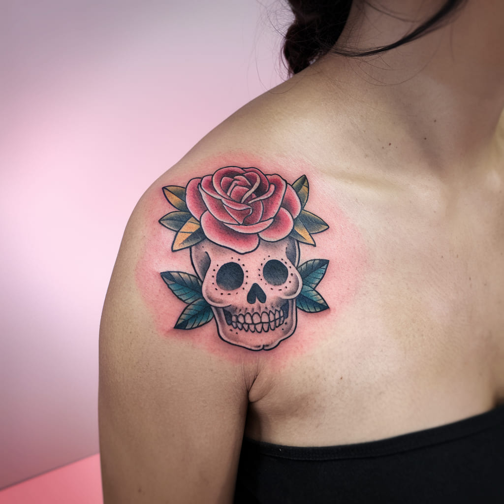 Skull with Rose Crown