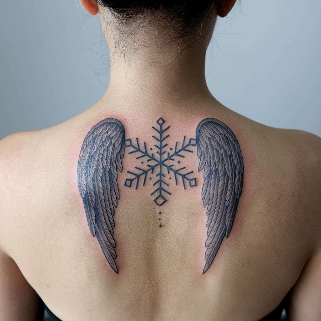 Snowflake with Angel Wings