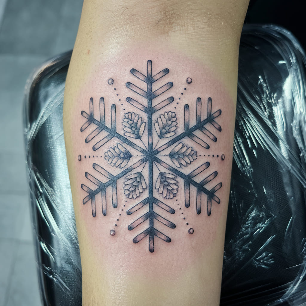 Snowflake with Pinecones