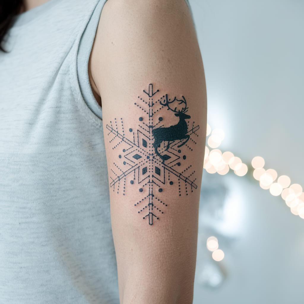 Snowflake with Reindeer