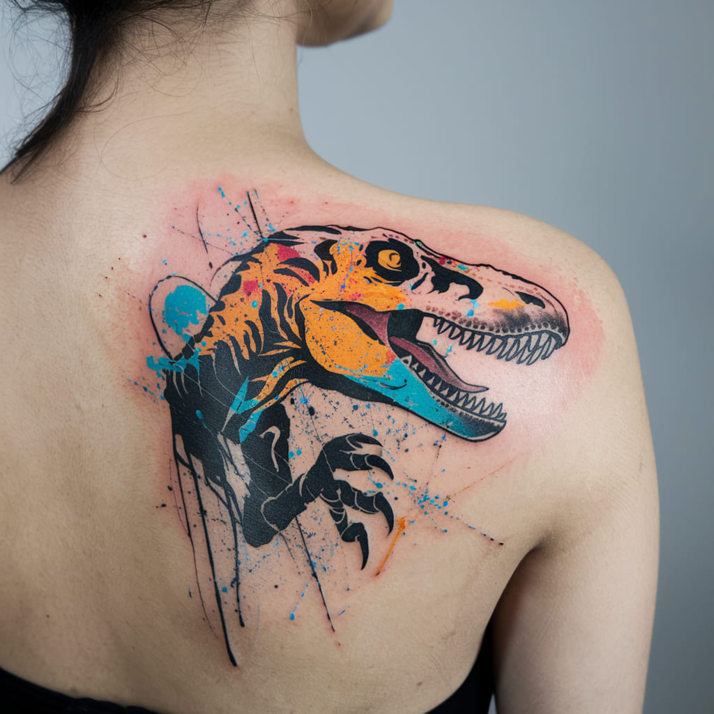 Splatter Paint Velociraptor