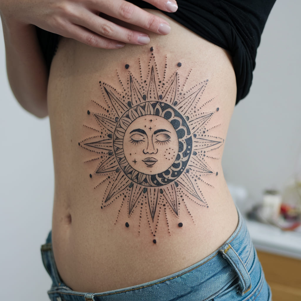 Sun and Moon Waist Ink