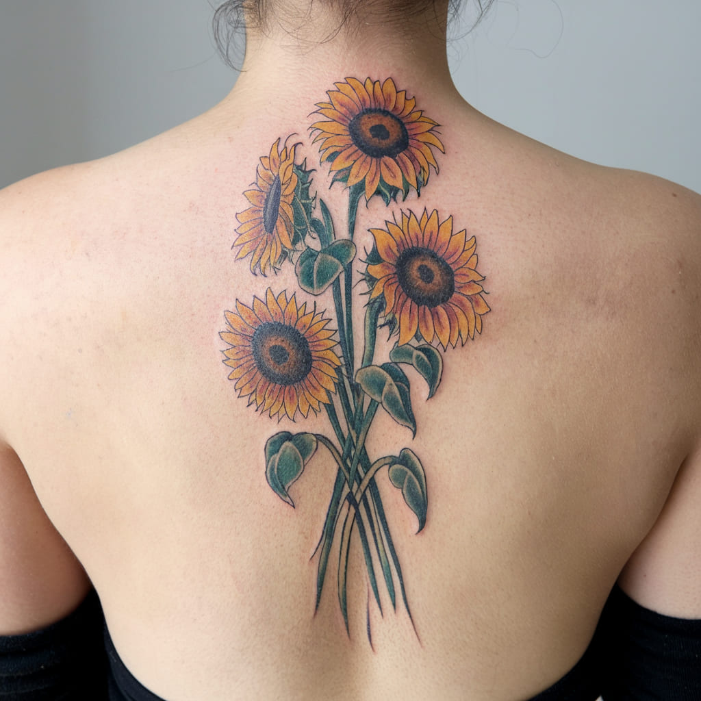 Sunflower Bouquet Tattoo