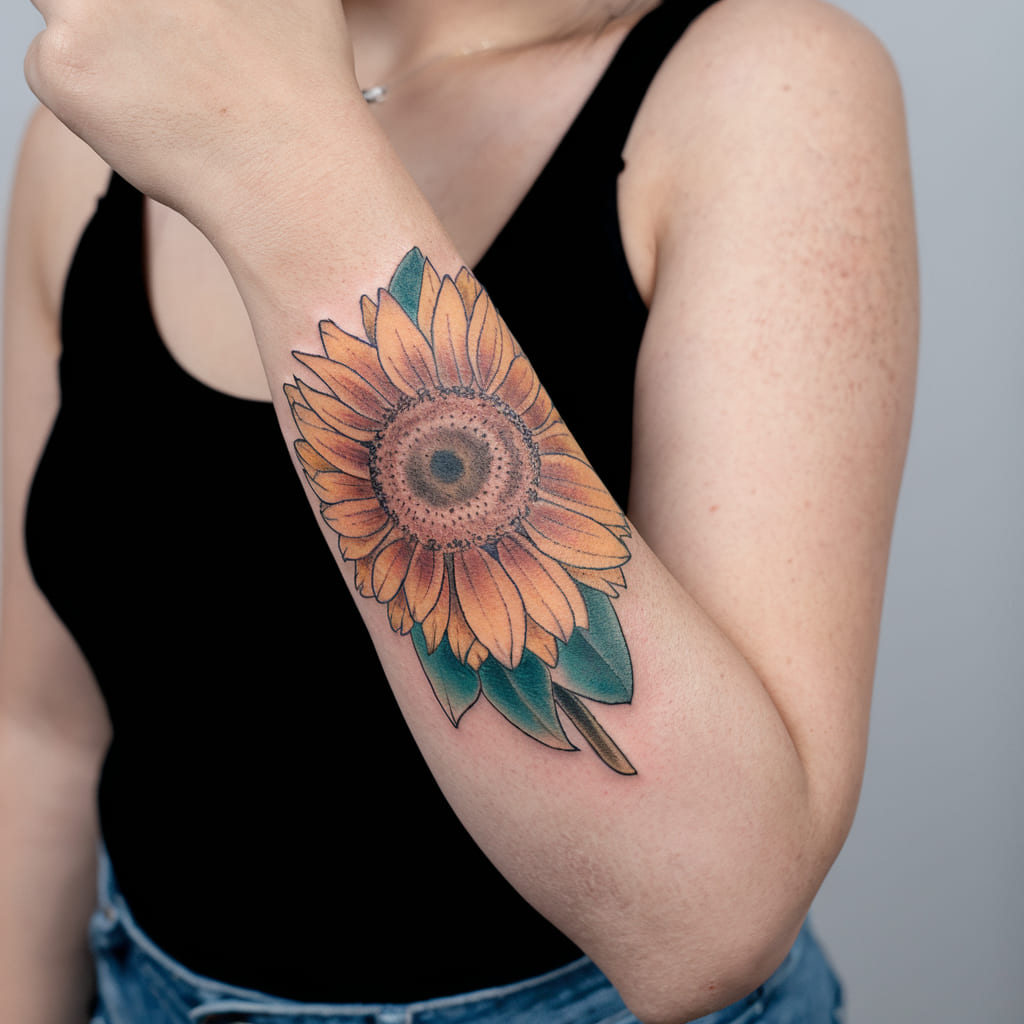 Sunflower Wristband Tattoo