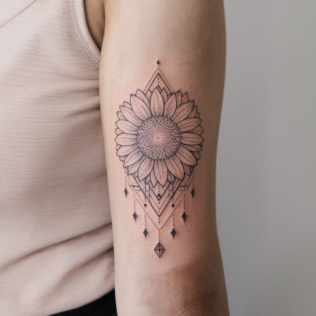 Sunflower and Geometric Design