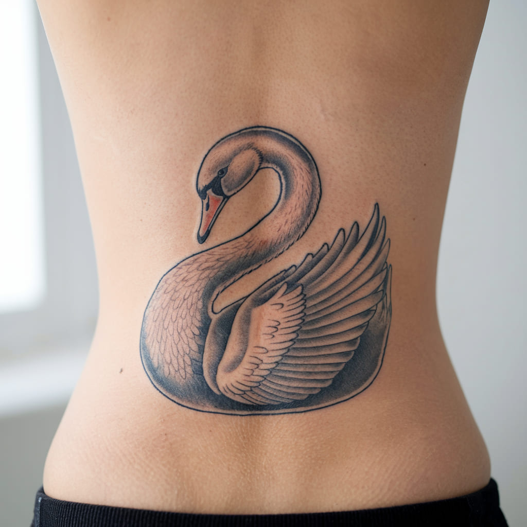 Swan Waist Tattoo