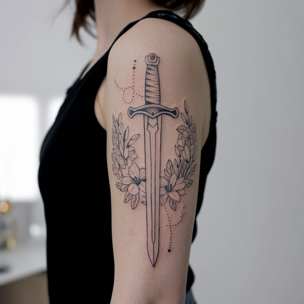 Sword with a Floral Wreath