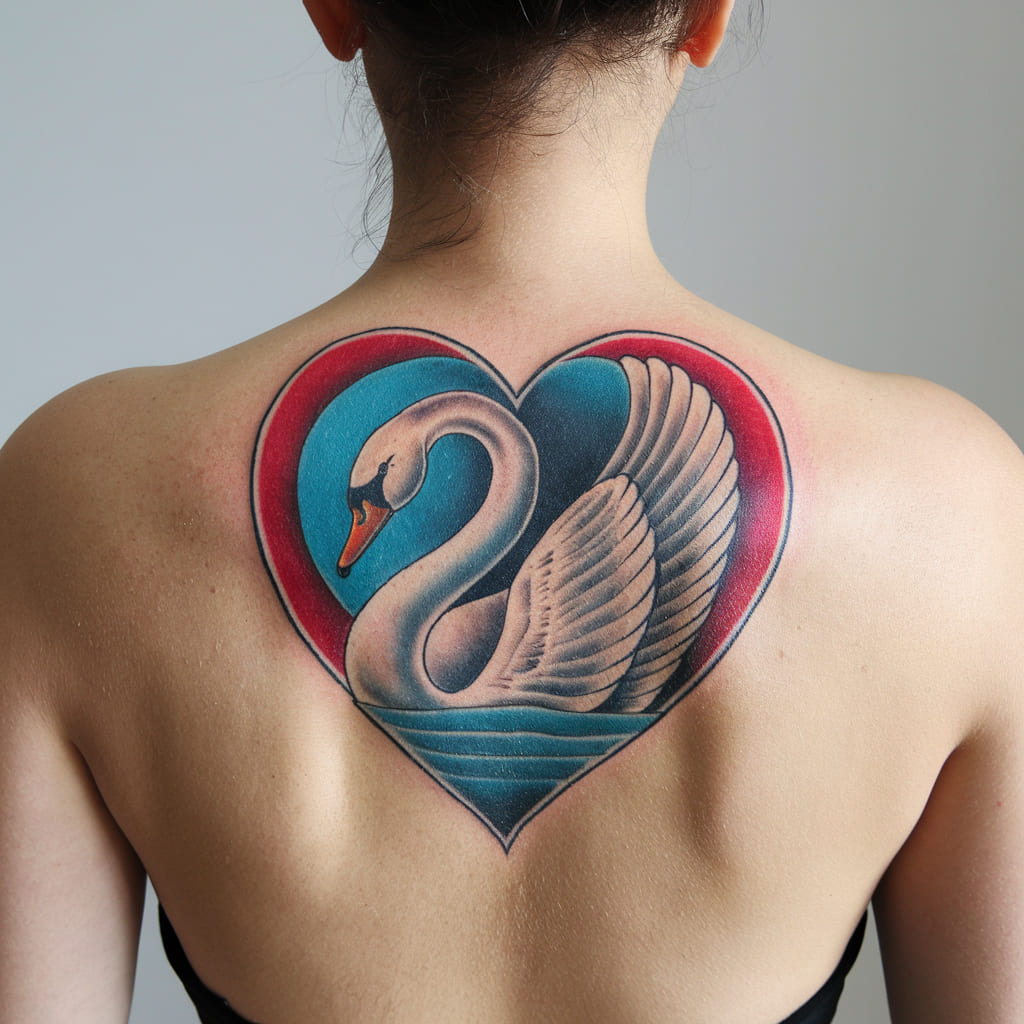 White Swan in a Heart